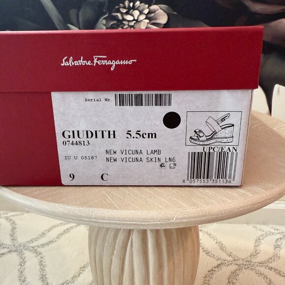 Salvatore Ferragamo Giudith Cork Wedge Sandals – Size 9 - Picture 6 of 6